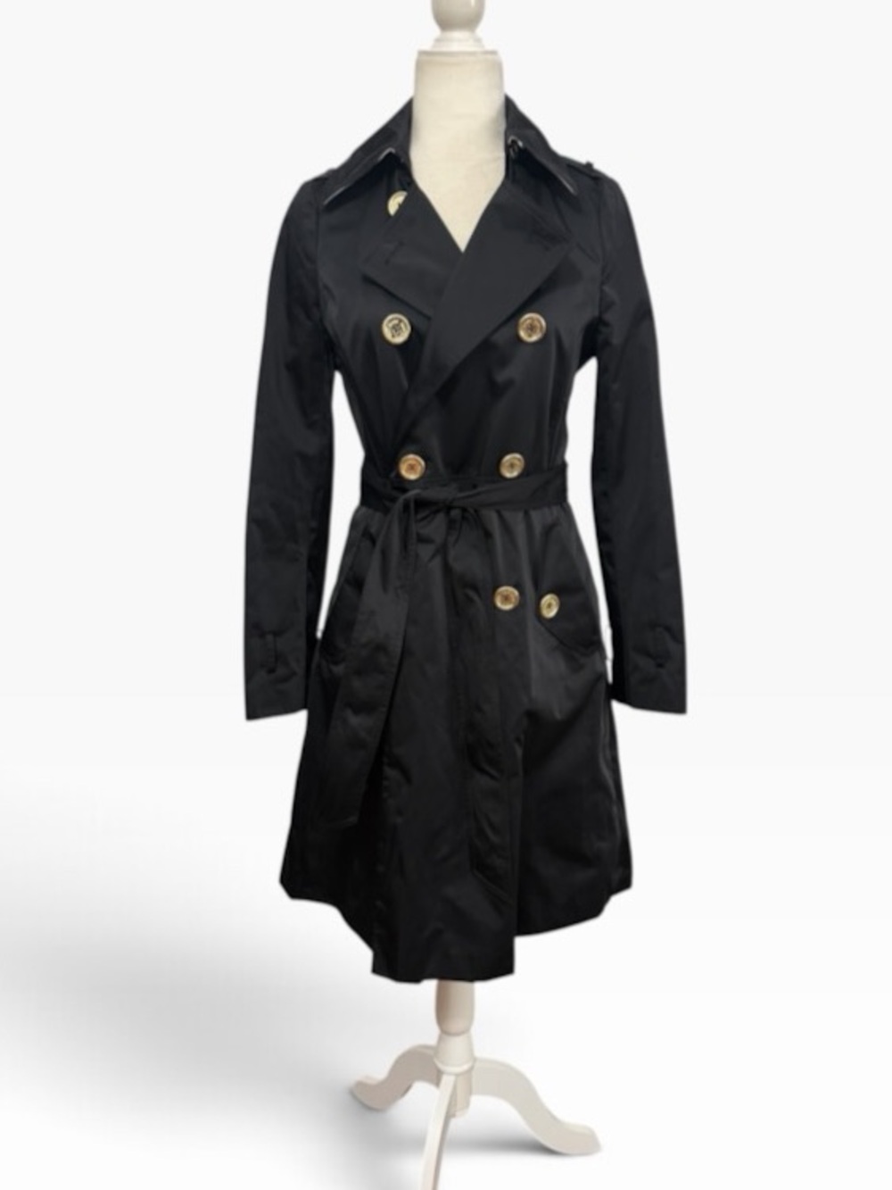 Kate Spade Double Breasted Back Bow Belted Trench Coat